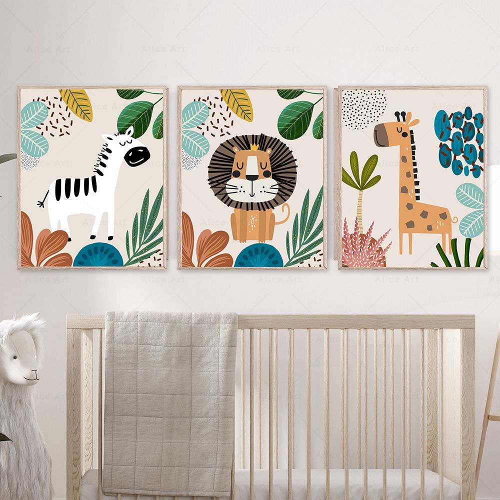 Boho Monkey Lion Giraffe Bird  - Baby Zebra Nursery avis et prix
