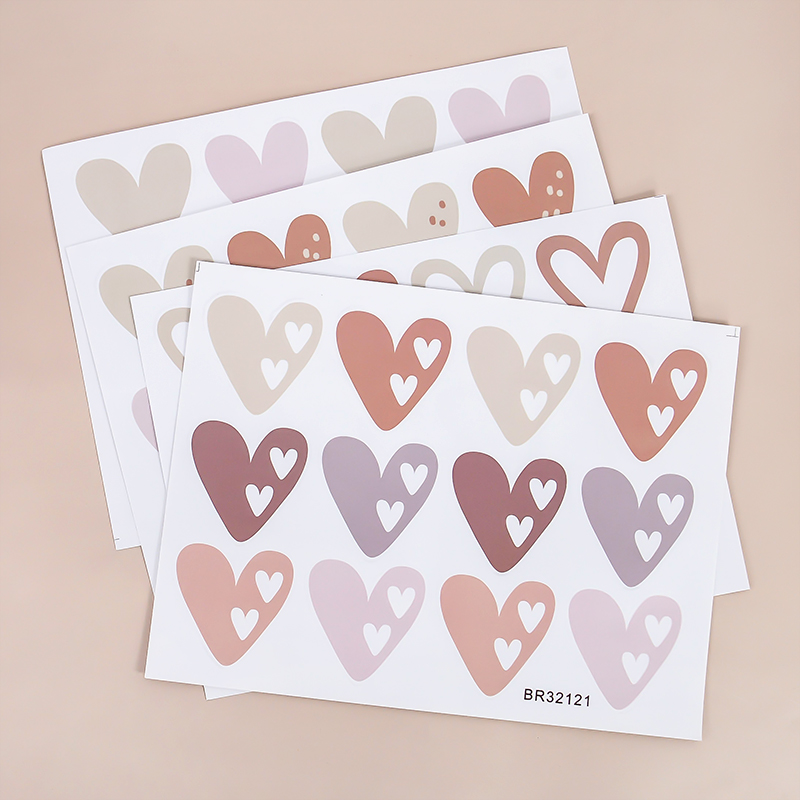 2pcs Lovely Hearts Ins Wall St - Baby Nursery Mural Wallpaper avis et prix