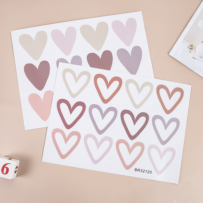 2pcs Lovely Hearts Ins Wall St - Baby Nursery Mural Wallpaper avis et prix