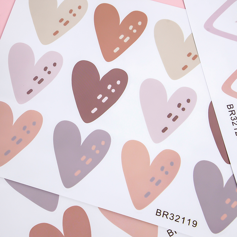 2pcs Lovely Hearts Ins Wall St - Baby Nursery Mural Wallpaper avis et prix