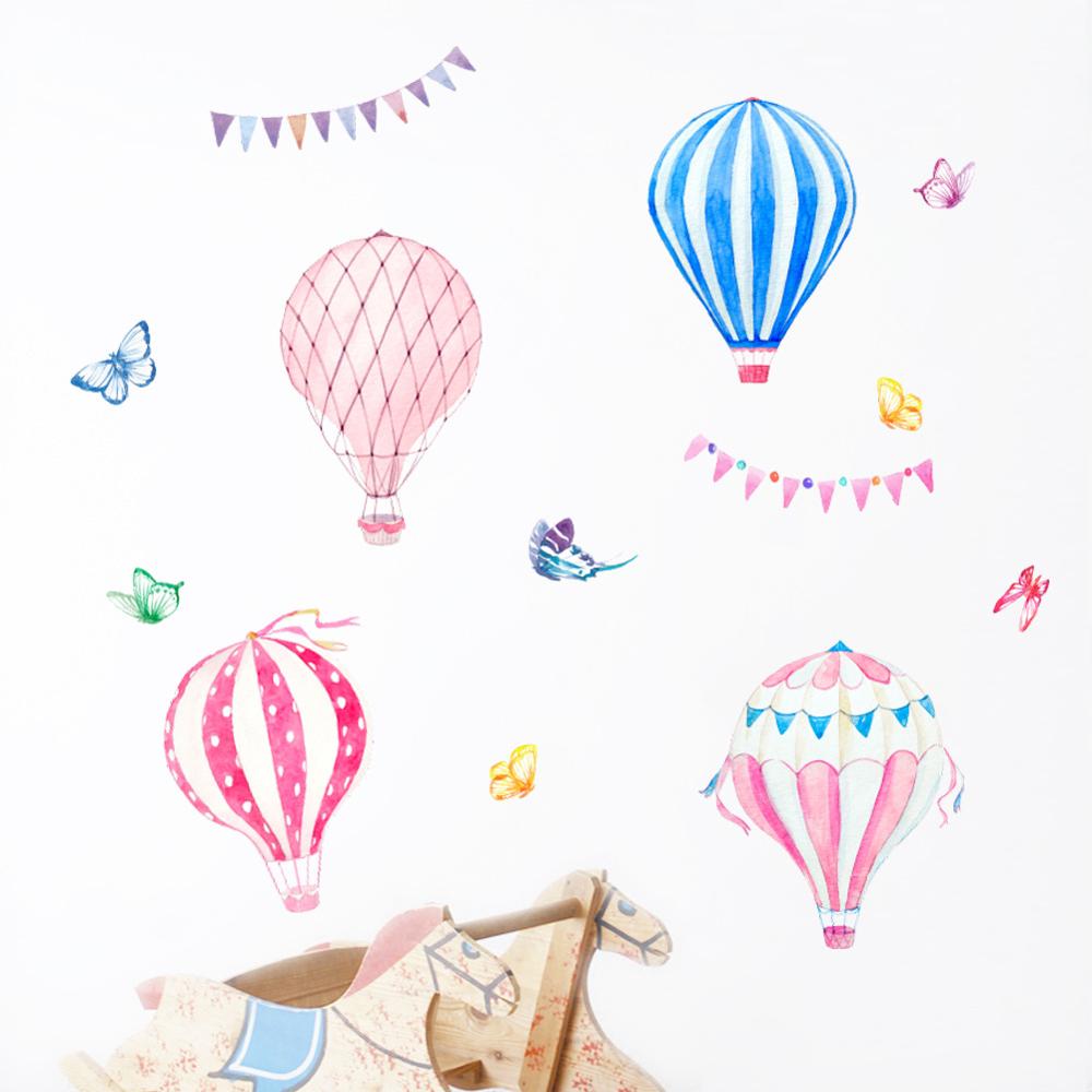 Cartoon Hot Air Balloon Wall S - Baby Nursery Mural Wallpaper avis et prix