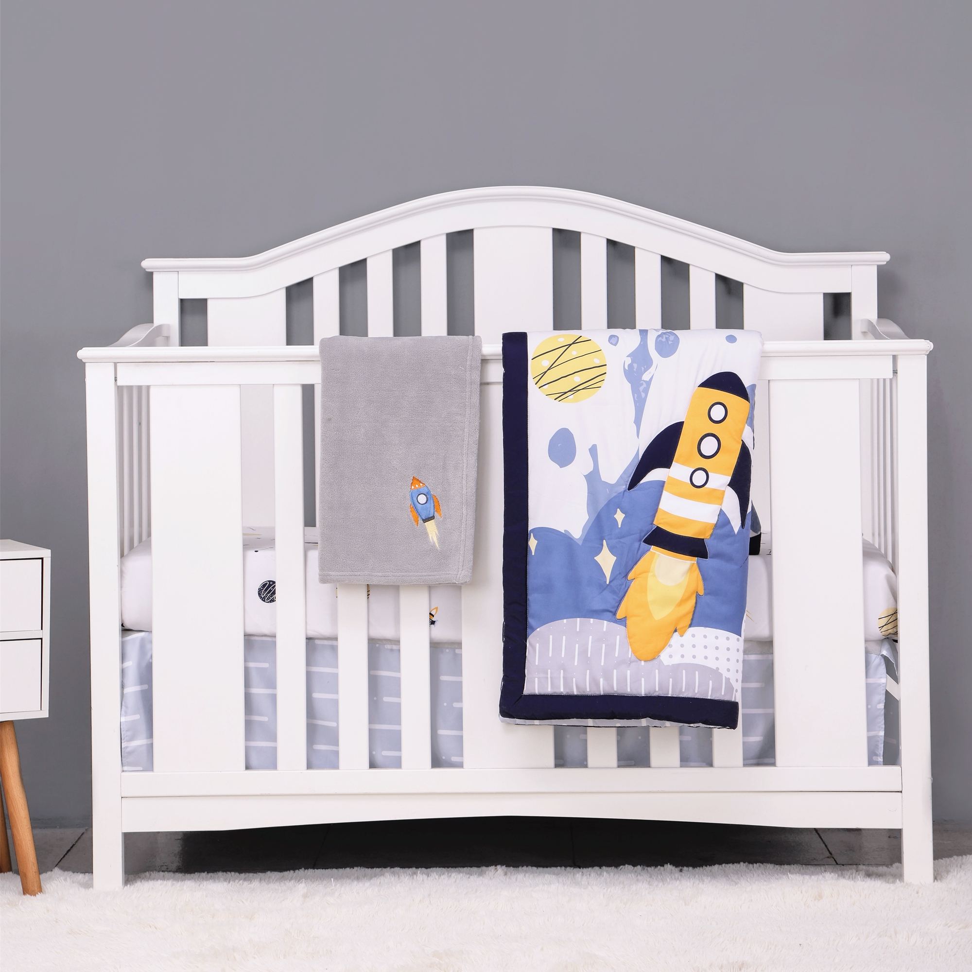 4Pcs Aviation Nursery Crib Bed - Baby Nursery Neutral avis et prix