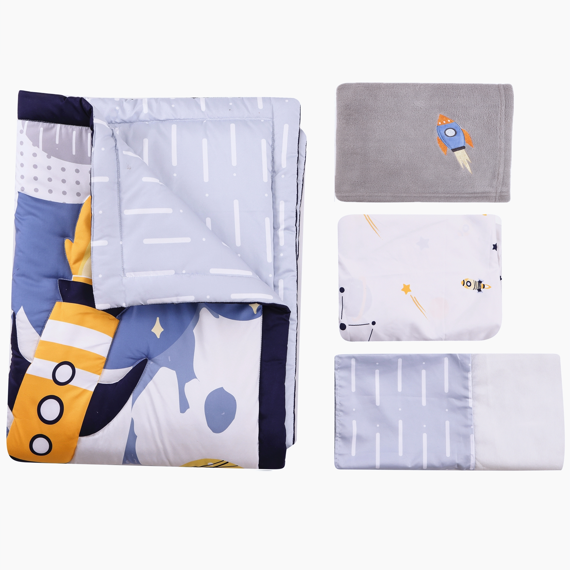 4Pcs Aviation Nursery Crib Bed - Baby Nursery Neutral avis et prix