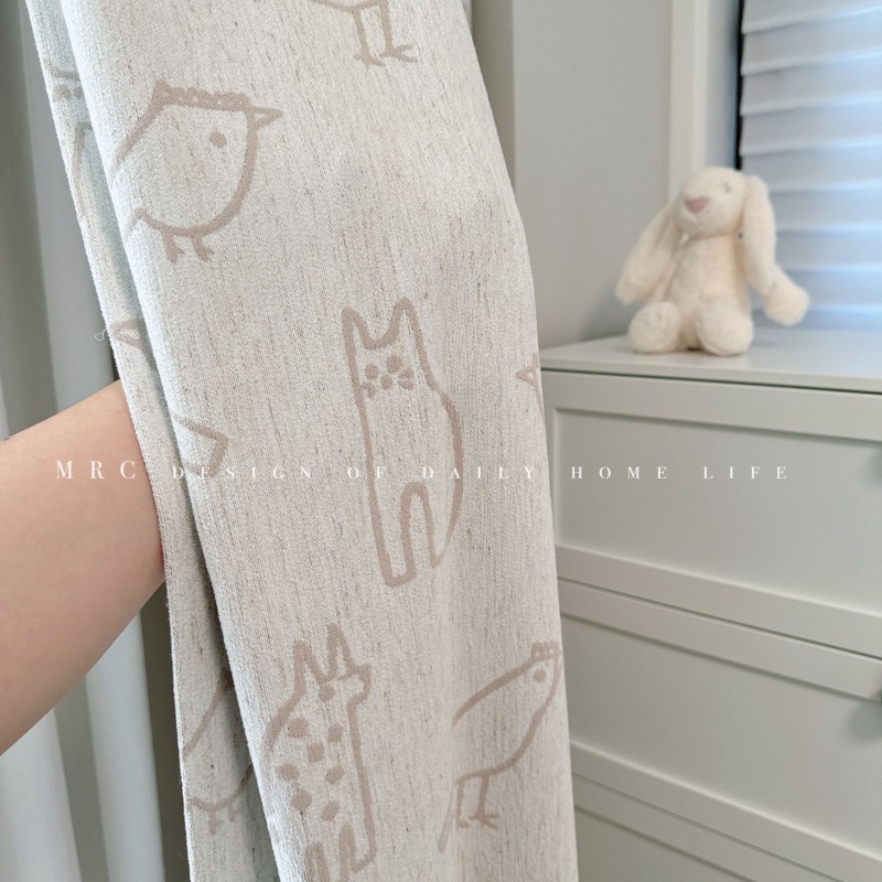 Cotton and Linen Cartoon Curta - Baby Nursery Curtains avis et prix