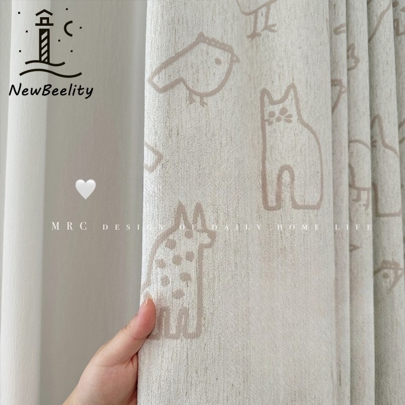 Cotton and Linen Cartoon Curta - Baby Nursery Curtains avis et prix