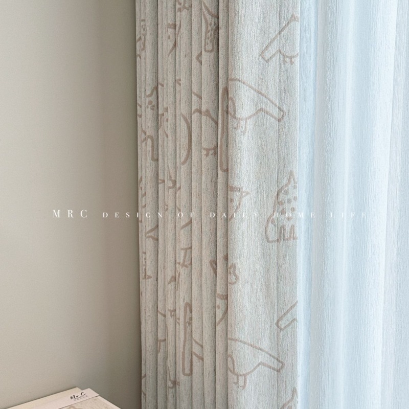 Cotton and Linen Cartoon Curta - Baby Nursery Curtains avis et prix