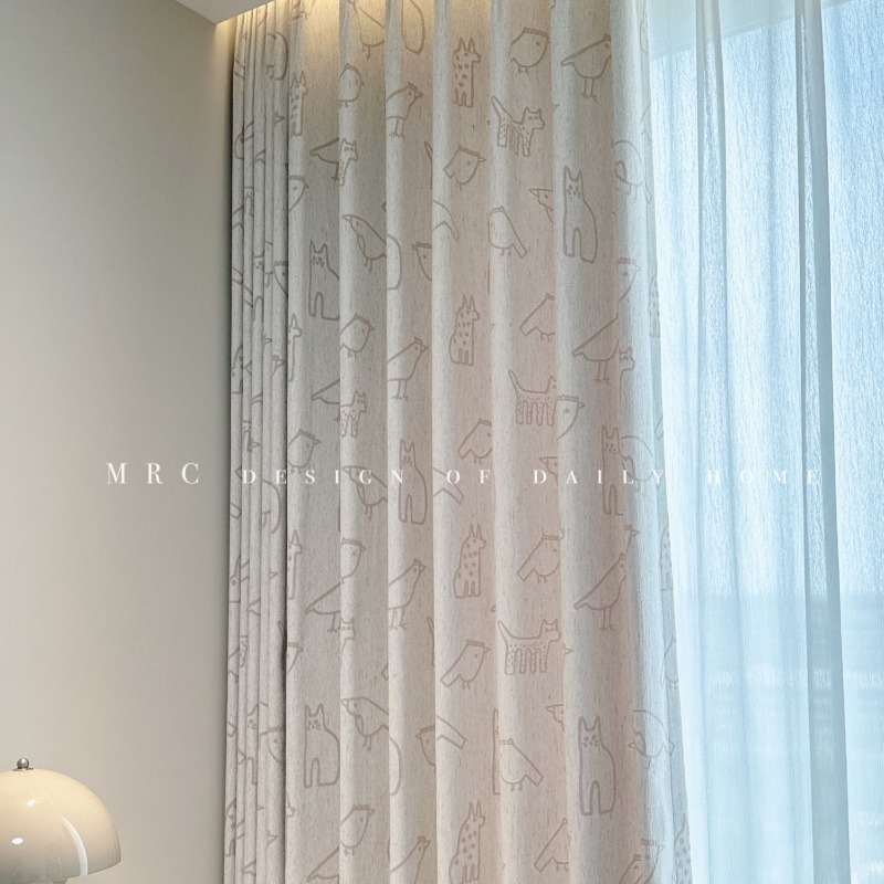 Cotton and Linen Cartoon Curta - Baby Nursery Curtains avis et prix