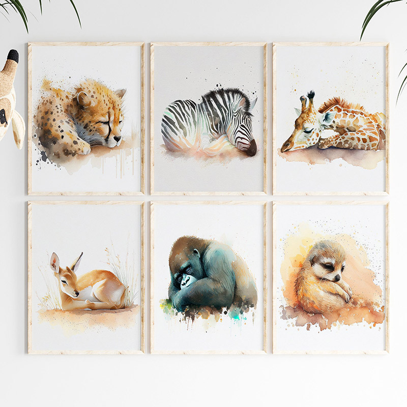 Watercolor Sleeping Safari Ani - Baby Zebra Nursery avis et prix