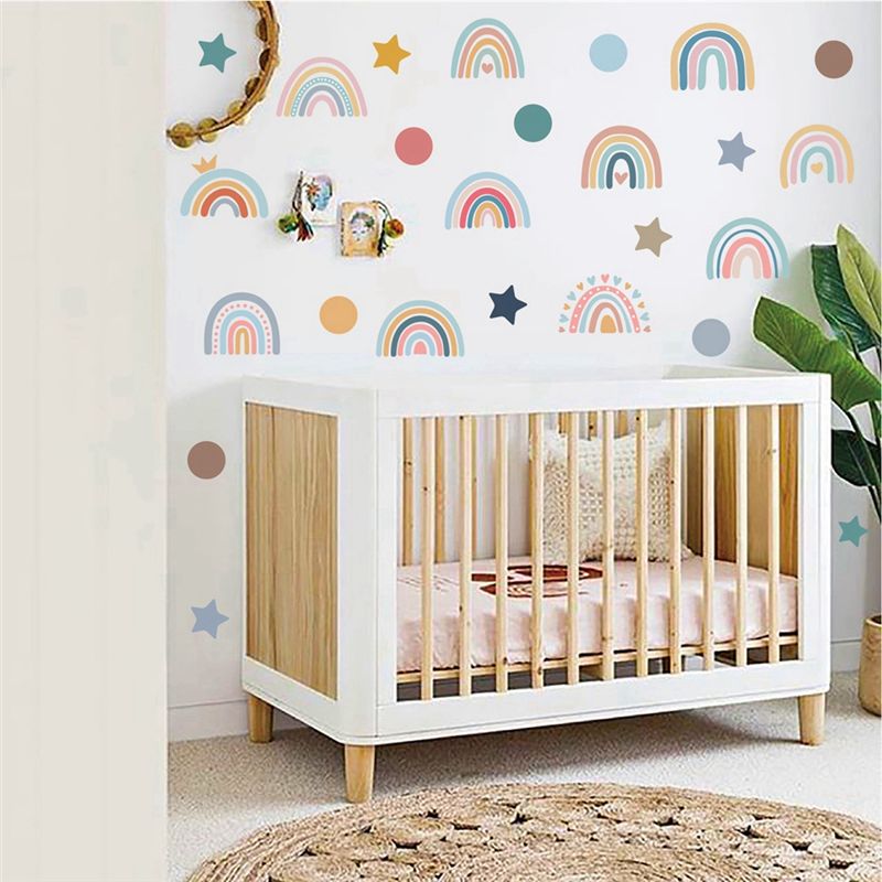 A44Z-Boho Rainbow Wall Decals  - Baby Nursery Wallpaper Girl avis et prix