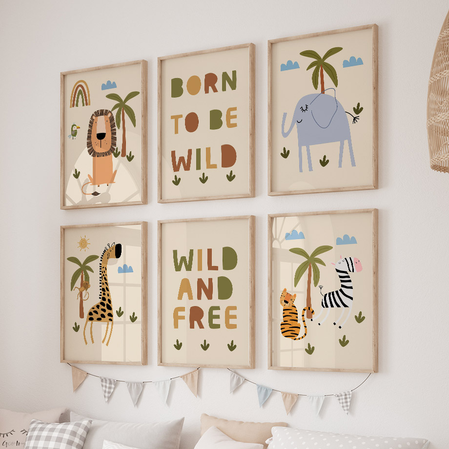 Boho Lion Elephant Giraffe Tig - Baby Zebra Nursery avis et prix