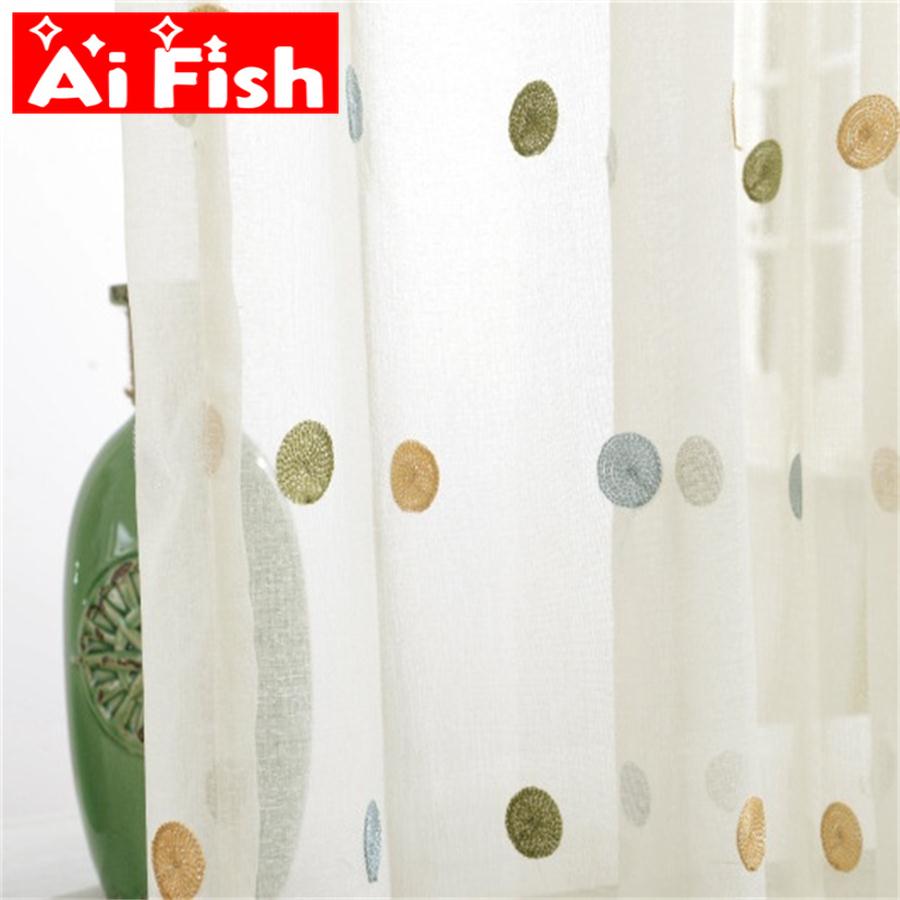 Colorful Circle Embroidery She - Baby Nursery Curtains avis et prix