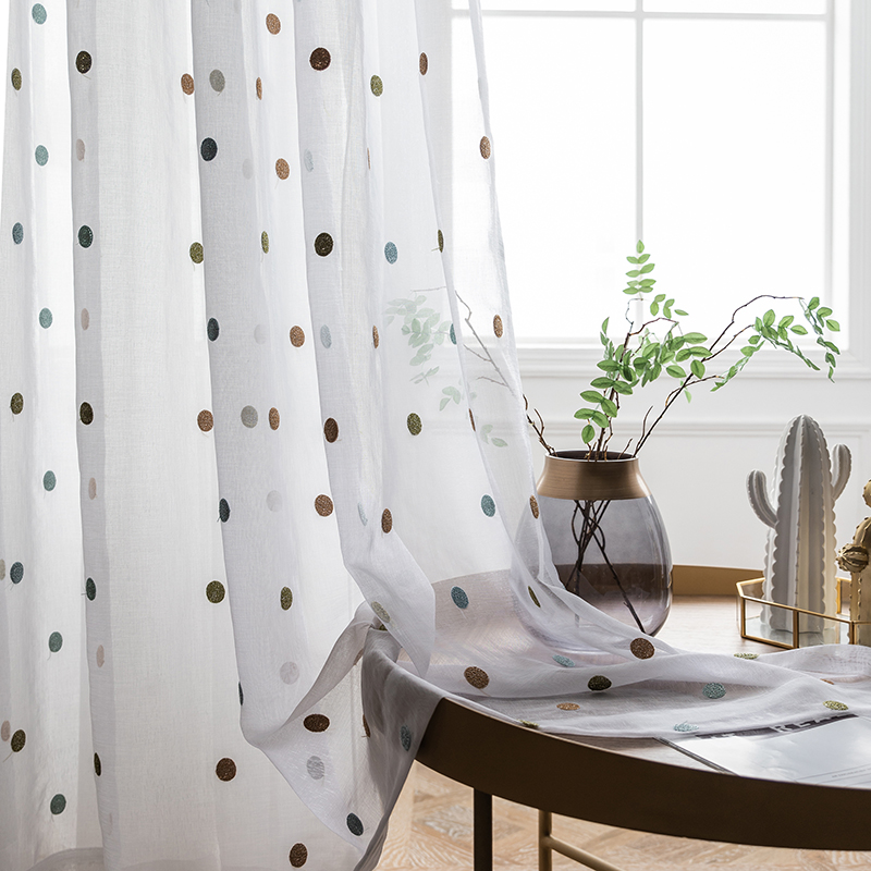 Colorful Circle Embroidery She - Baby Nursery Curtains avis et prix