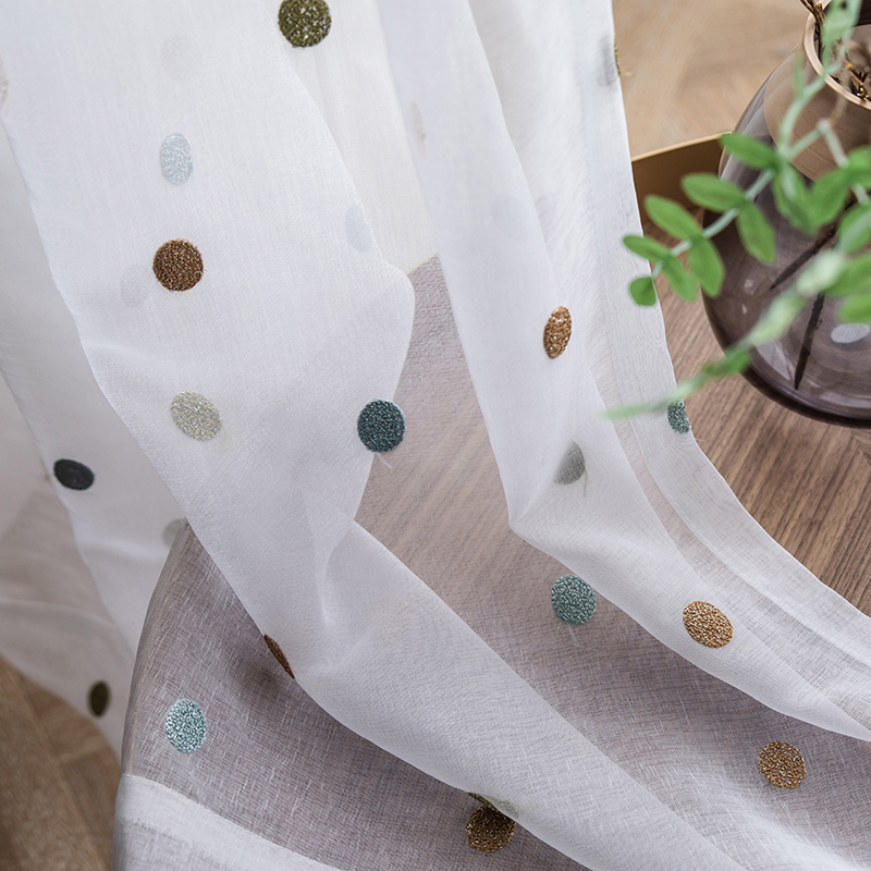 Colorful Circle Embroidery She - Baby Nursery Curtains avis et prix