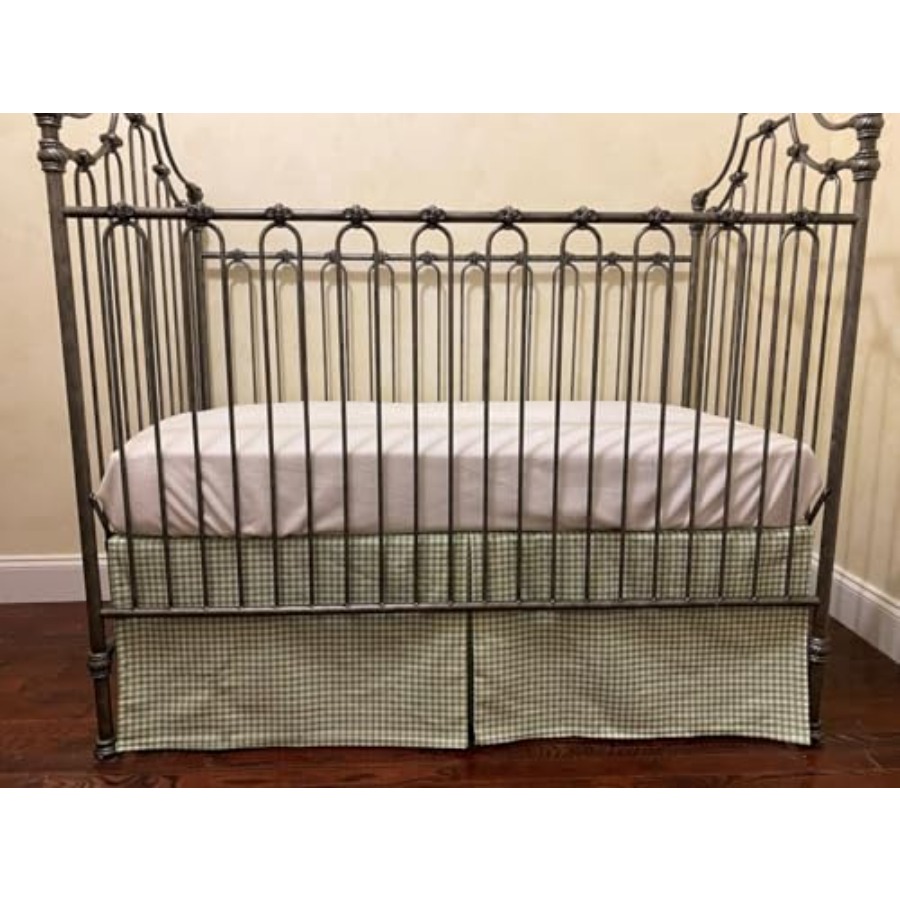 Crib Skirt Gingham Tailored Ba - Baby Nursery Neutral avis et prix