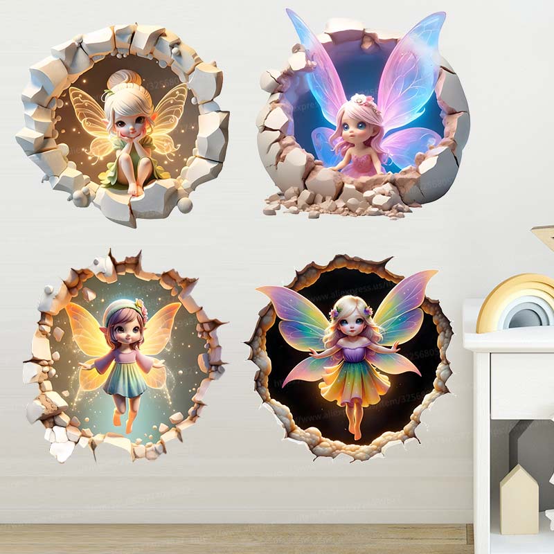 Fairy Butterfly Wall Sticker B - Baby Nursery Mural Wallpaper avis et prix