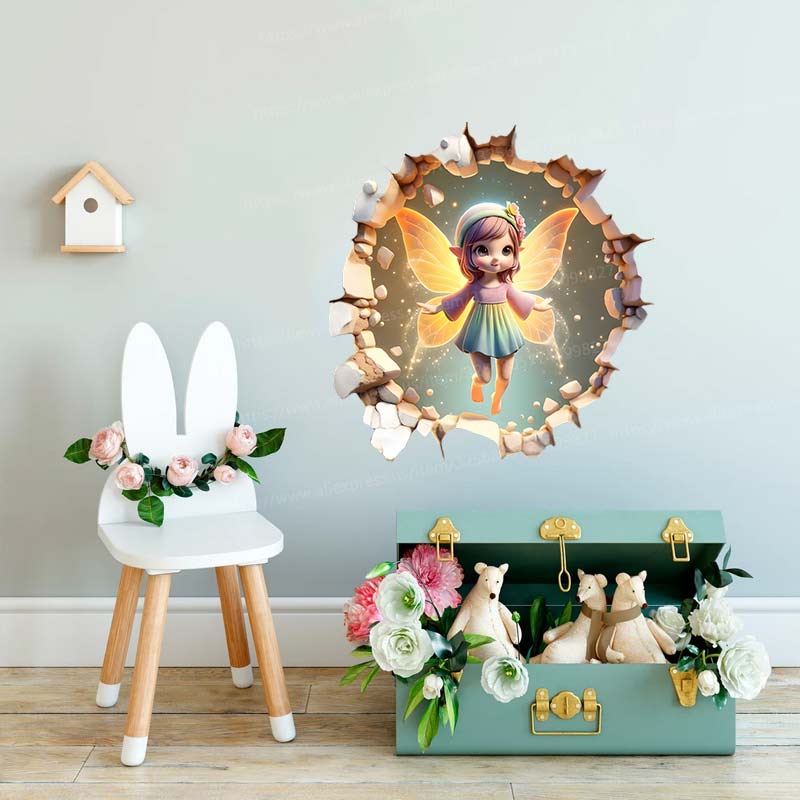 Fairy Butterfly Wall Sticker B - Baby Nursery Mural Wallpaper avis et prix