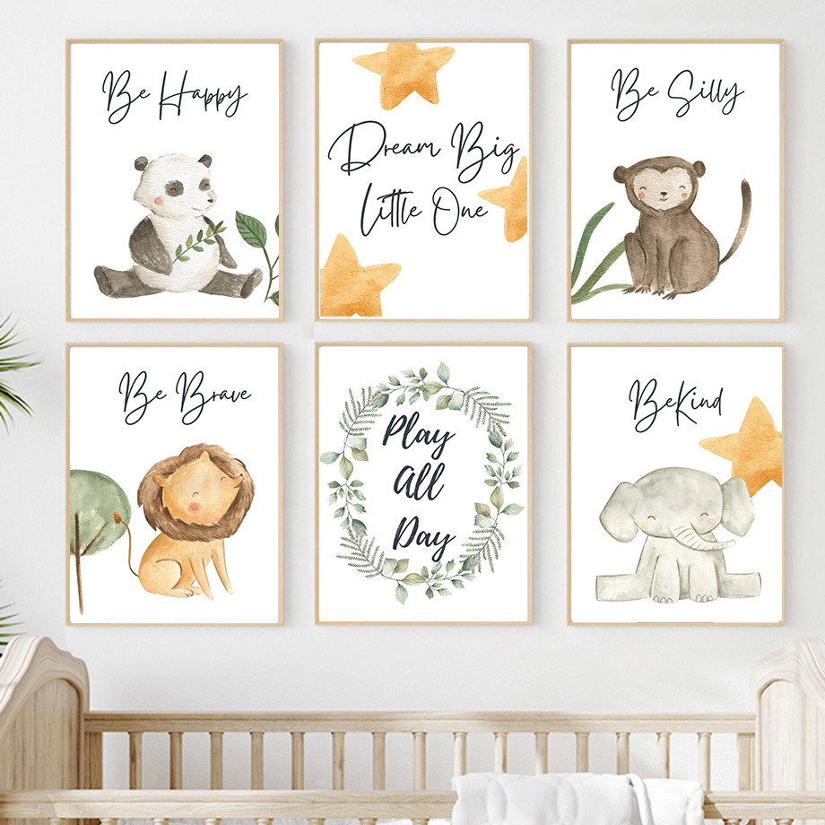 Neutral Jungle Nursery Wall Ar - Baby Nursery Neutral avis et prix