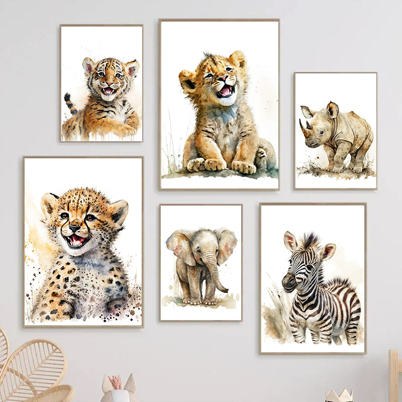 Watercolor Animals Baby Cheeta - Baby Zebra Nursery avis et prix