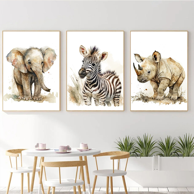 Watercolor Animals Baby Cheeta - Baby Zebra Nursery avis et prix
