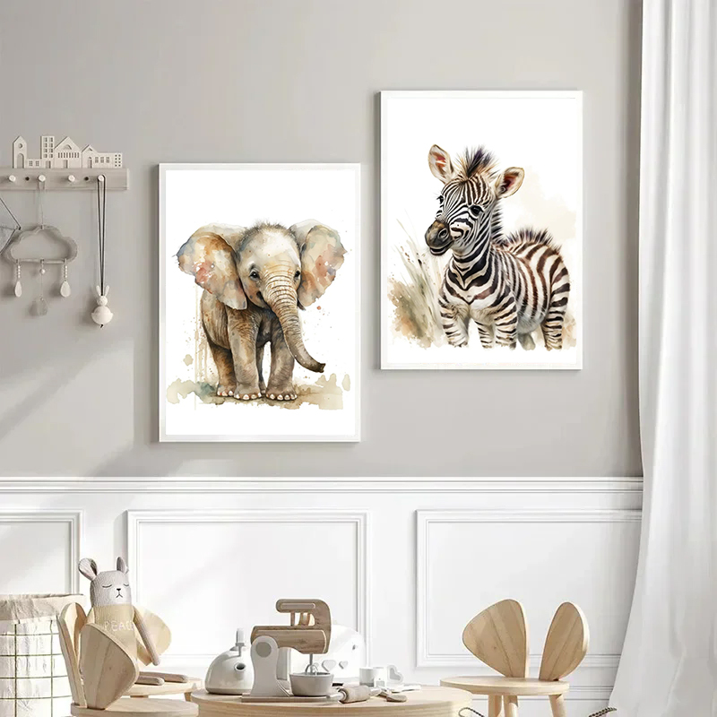 Watercolor Animals Baby Cheeta - Baby Zebra Nursery avis et prix