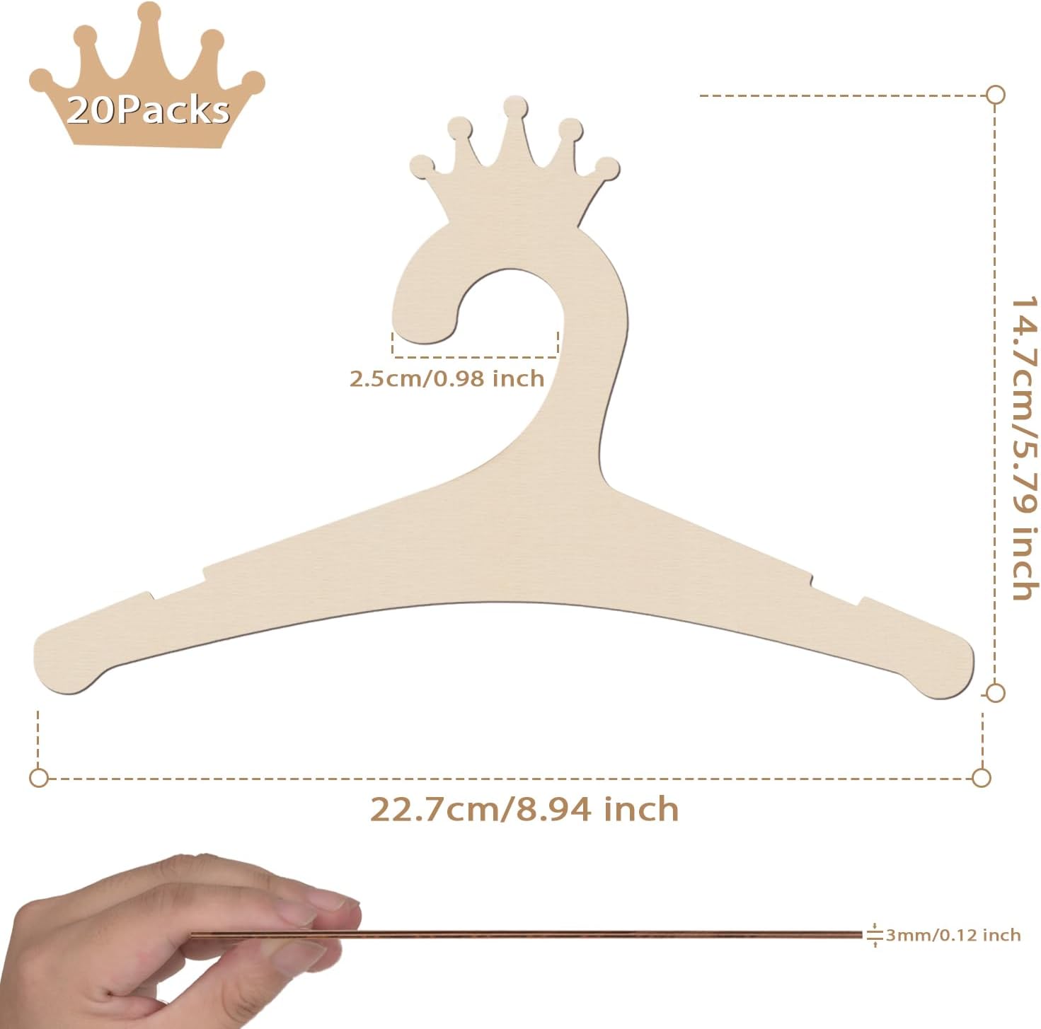 Wooden Baby Hangers 9 Inch, Cu - Baby Nursery Images avis et prix