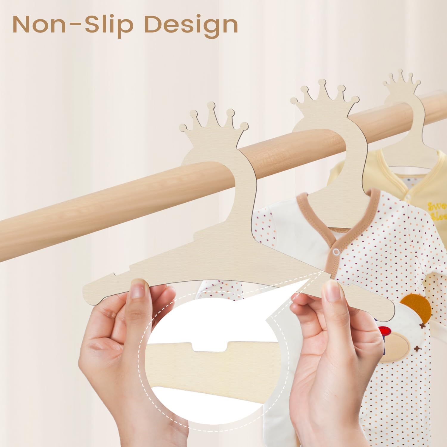Wooden Baby Hangers 9 Inch, Cu - Baby Nursery Images avis et prix