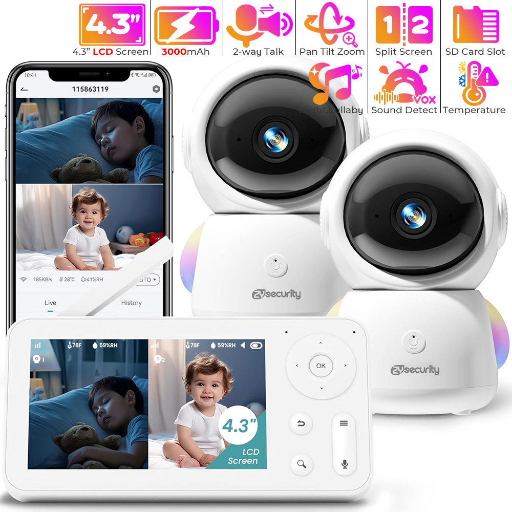 2K Baby Monitor with 2 Cameras - Baby Nursery Equipment avis et prix