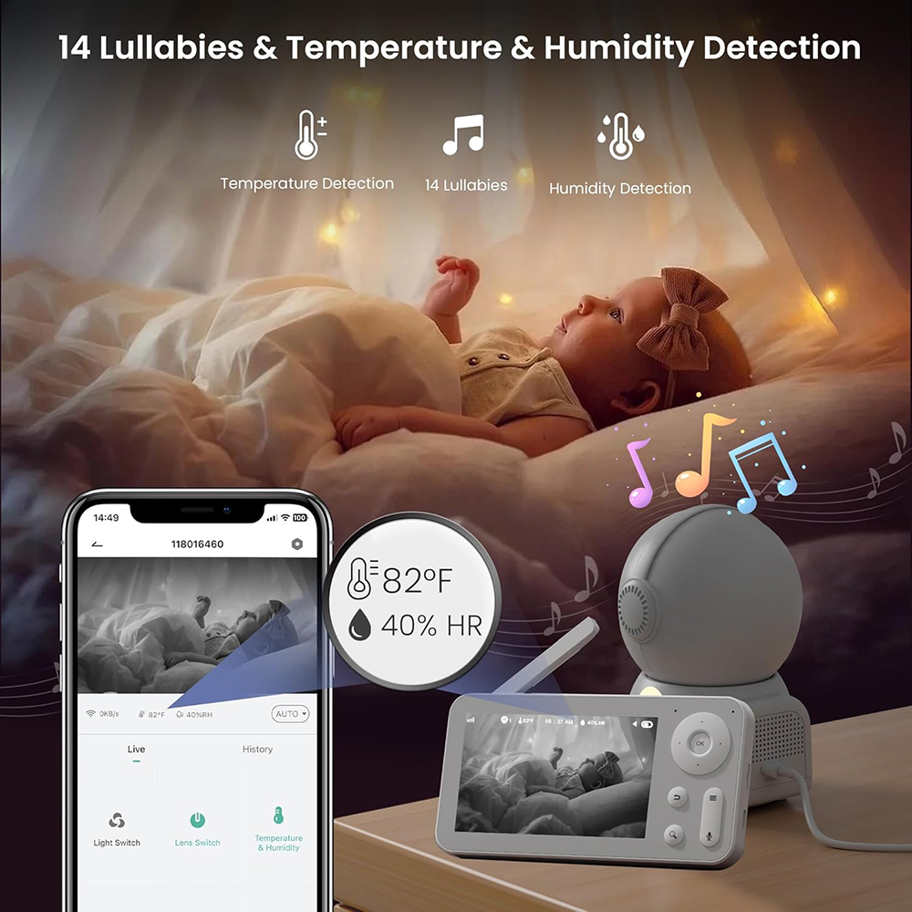 2K Baby Monitor with 2 Cameras - Baby Nursery Equipment avis et prix