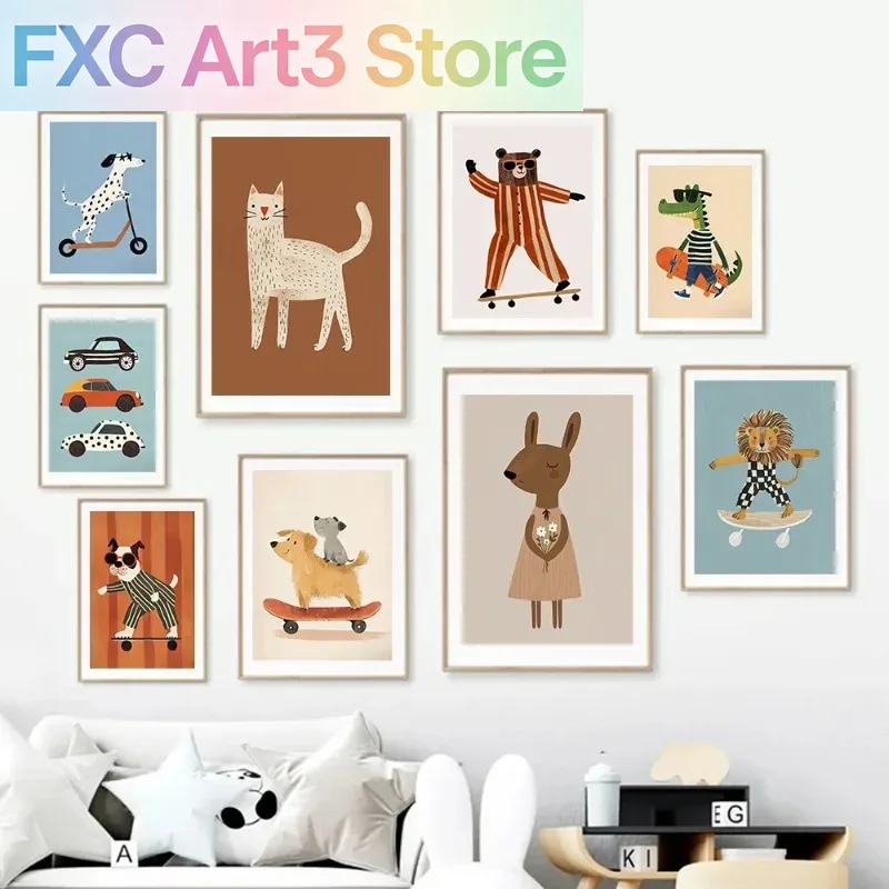 1pc frameless Funny Animals Ra - Baby Nursery Neutral avis et prix