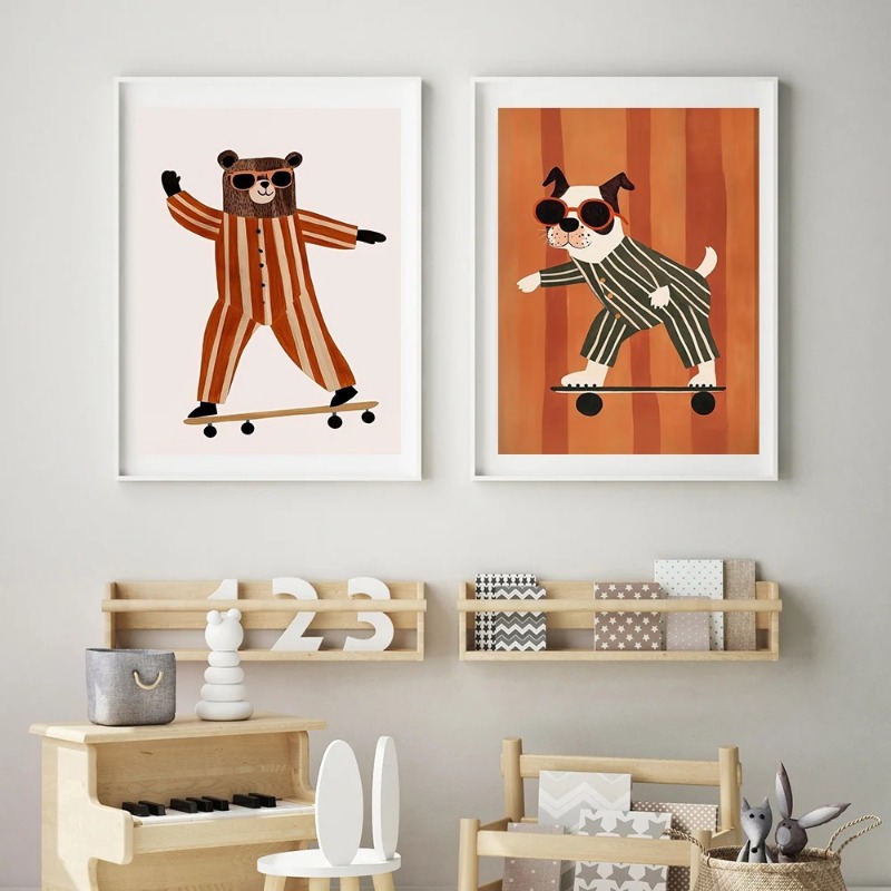 1pc frameless Funny Animals Ra - Baby Nursery Neutral avis et prix