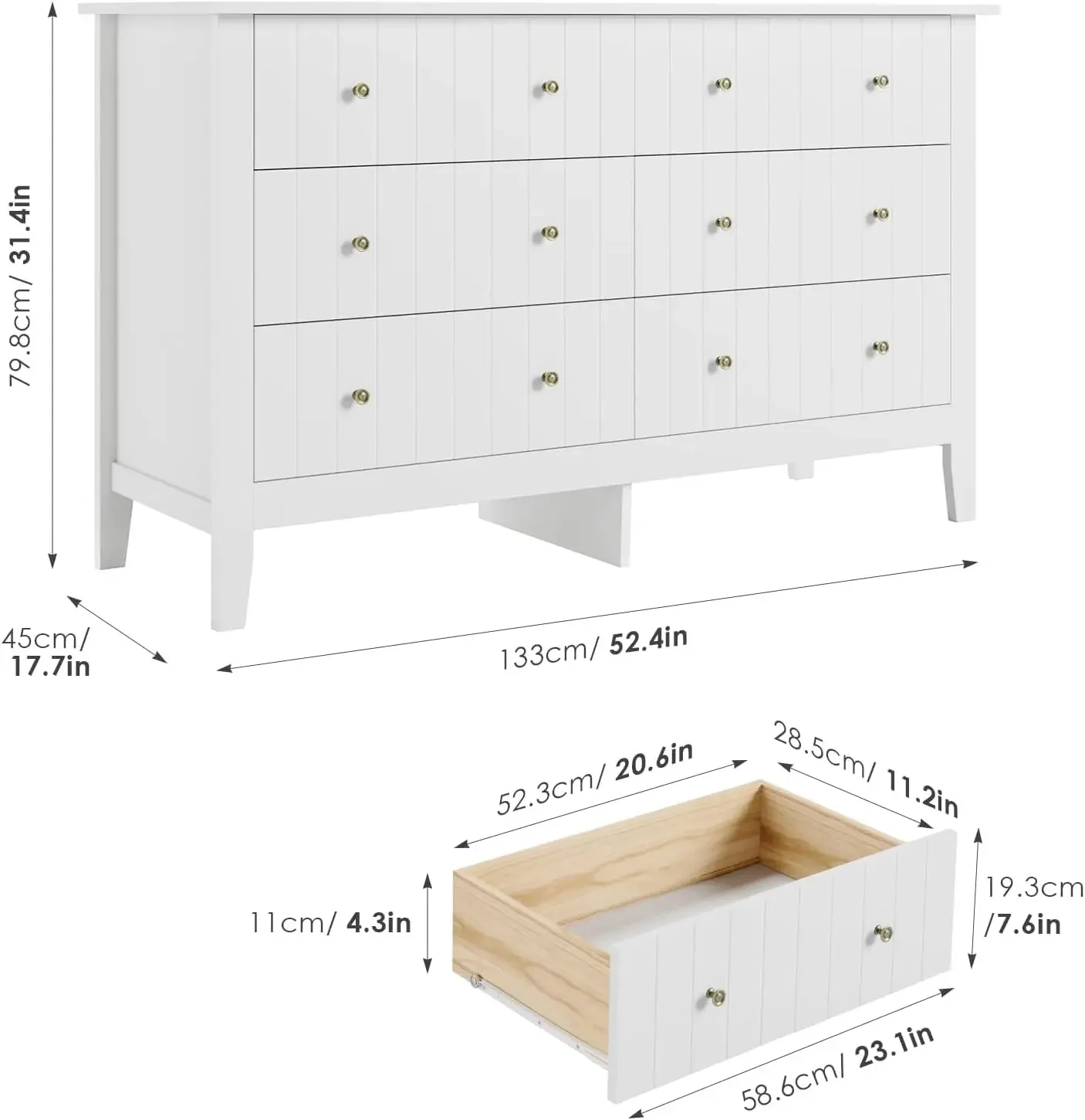White Dresser, Chest of Drawer - Baby Nursery Chest Of Drawers avis et prix