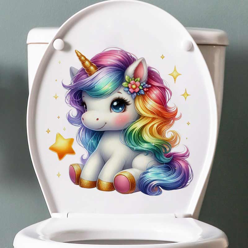 Cute Rainbow Unicorn Wall Stic - Baby Nursery Mural Wallpaper avis et prix