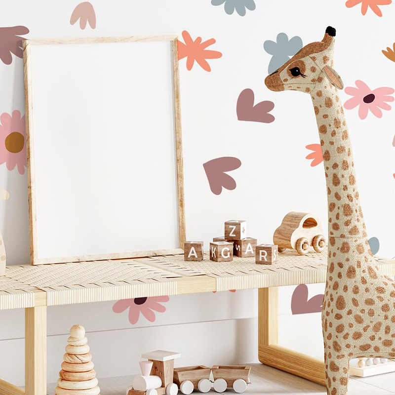 DIY Multicolored Flowers Wall  - Baby Nursery Wallpaper Girl avis et prix