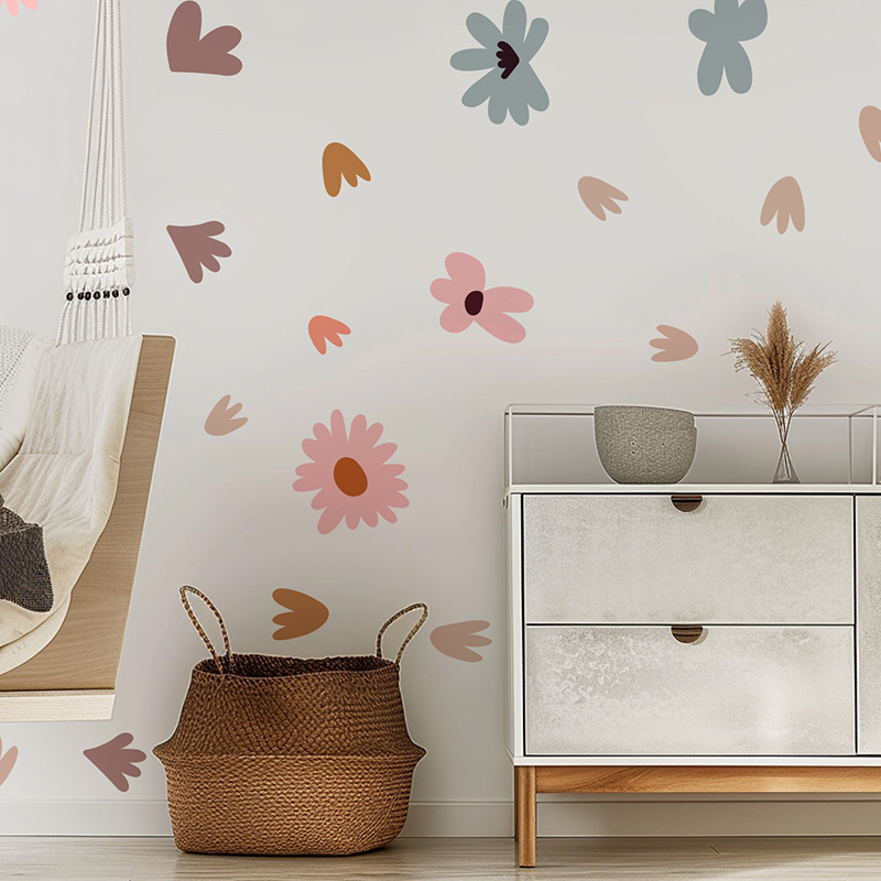 DIY Multicolored Flowers Wall  - Baby Nursery Wallpaper Girl avis et prix