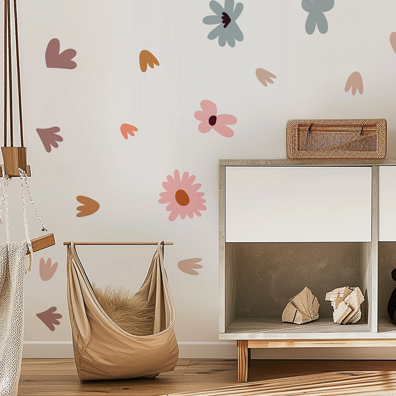 DIY Multicolored Flowers Wall  - Baby Nursery Wallpaper Girl avis et prix
