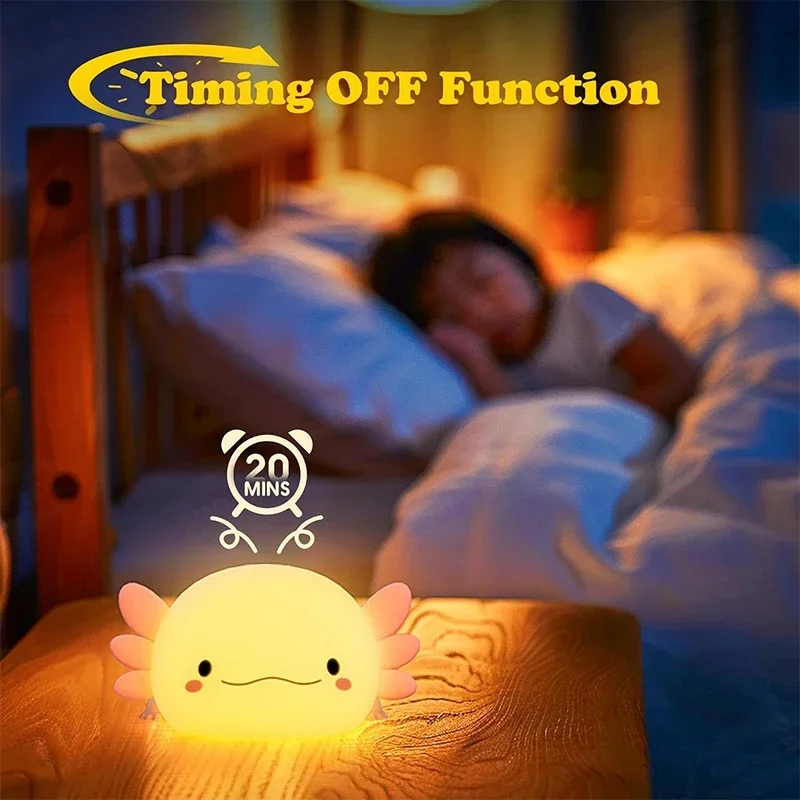 Cute Axolotl Night Light Silic - Baby Nursery Table Lamp avis et prix