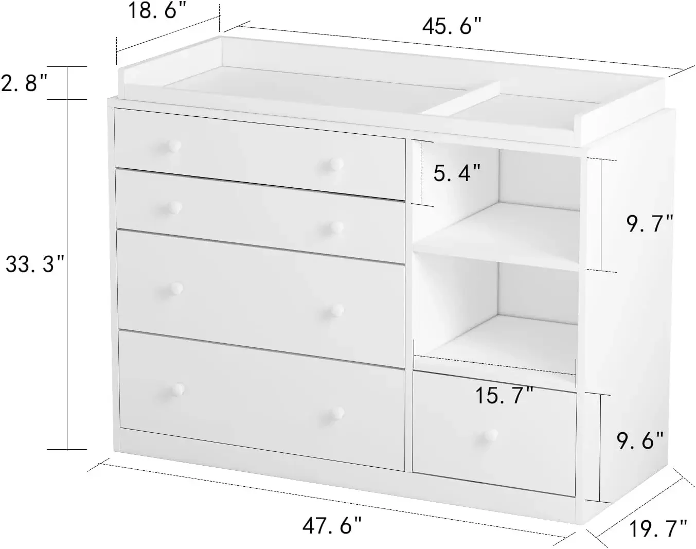 BestsellerNursery Baby Dresser - Baby Nursery Chest Of Drawers avis et prix