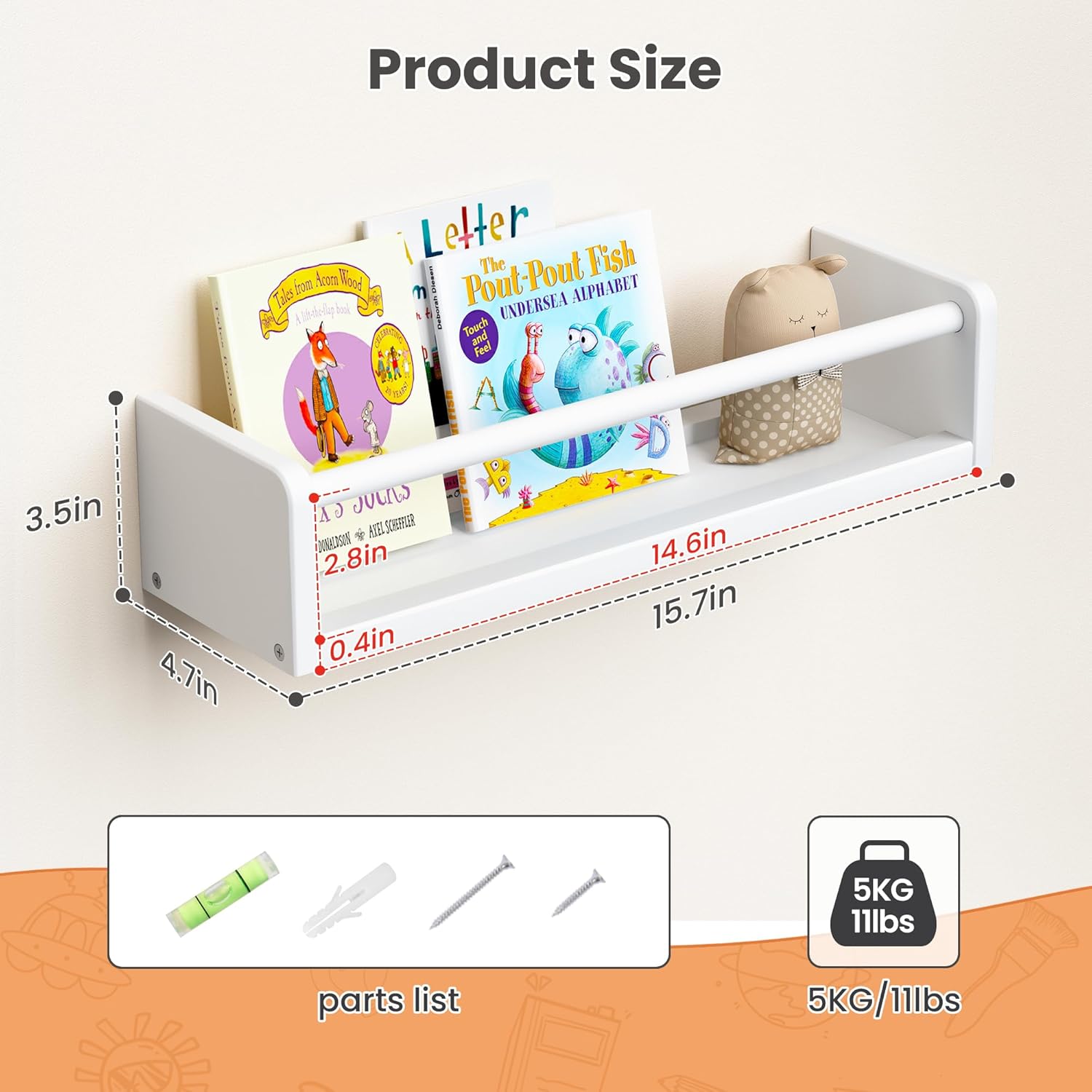 Floating Bookshelves for Wall, - Baby Nursery Images avis et prix