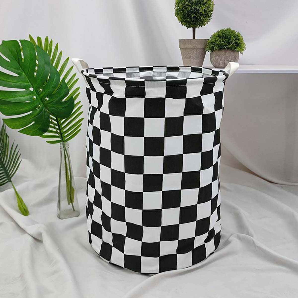 Modern Plaid Canvas Storage Ba - Baby Nursery Basket avis et prix
